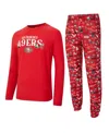 Concepts Sport Men's 2-piece Scarlet San Francisco 49ers Chestnut Long Sleeve Top And Pants Set In Red