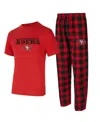 Concepts Sport Men's 2-piece Scarlet/black San Francisco 49ers Avondale T-shirt And Flannel Pants Set In Red