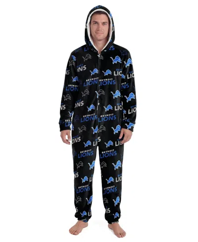 Concepts Sport Men's And Women's Detroit Lions Sidekick Full-zip Hooded Coveralls In Black