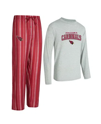 Concepts Sport Men's Arizona Cardinals Petition Long Sleeve Top And Pants Sleep Set In Multi