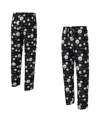 Concepts Sport Men's Black Pittsburgh Steelers Mosaic All Over Print Pants In Black