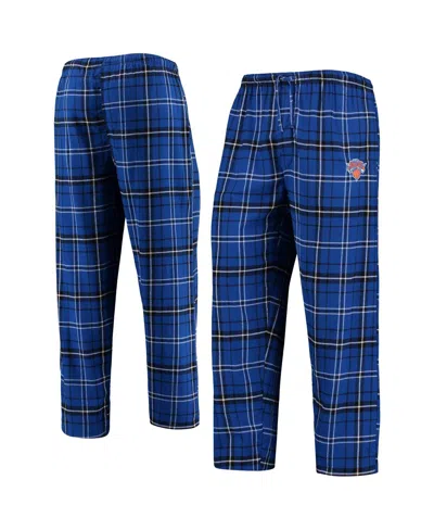 Concepts Sport Men's Blue/black New York Knicks Ultimate Plaid Flannel Pants