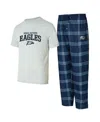 Concepts Sport Men's Blue/gray Georgia Southern Eagles T-shirt Pants Sleep Set In Blue,gray