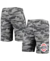 Concepts Sport Men's Charcoal And Gray Ohio State Buckeyes Camo Backup Terry Jam Lounge Shorts In Gray