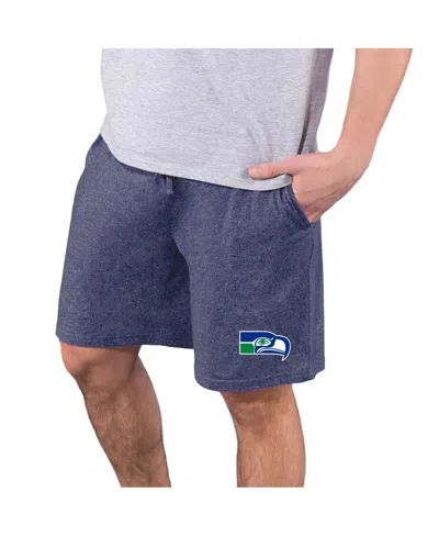 Concepts Sport Men's College Navy Seattle Seahawks Quest Knit Jam Shorts In Blue