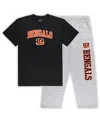 Concepts Sport Concepts Black/heather Gray Sport Cincinnati Bengals Big & Tall T-shirt & Pants Sleep Set In Black,heather Gray