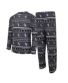 Concepts Sport Men's  Black Chicago White Sox Knit Ugly Sweater Long Sleeve Top And Pants Set In Black