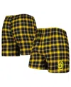 Concepts Sport Men's  Black, Gold San Diego Padres Ledger Flannel Boxers In Black,gold