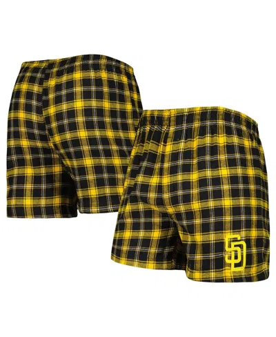 Concepts Sport Men's  Black, Gold San Diego Padres Ledger Flannel Boxers In Black,gold
