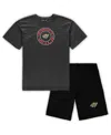 Concepts Sport Men's  Black, Heathered Charcoal Minnesota Wild Big And Tall T-shirt And Shorts Sleep In Black,heathered Charcoal