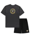 Concepts Sport Men's  Black, Heathered Charcoal Pittsburgh Penguins Big And Tall T-shirt And Shorts S In Gray