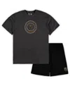 Concepts Sport Men's  Black, Heathered Charcoal Vegas Golden Knights Big And Tall T-shirt And Shorts In Black,heathered Charcoal