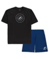 Concepts Sport Men's  Blue, Heathered Charcoal Tampa Bay Lightning Big And Tall T-shirt And Shorts Sl In Blue,heathered Charcoal