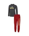 Concepts Sport Men's  Cardinal, Charcoal Usc Trojans Meter Pullover Hoodie And Joggers Sleep Set In Cardinal,charcoal