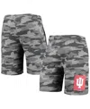 Concepts Sport Men's  Charcoal, Gray Indiana Hoosiers Camo Backup Terry Jam Lounge Shorts In Charcoal,gray