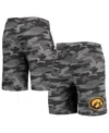 Concepts Sport Men's  Charcoal, Gray Iowa Hawkeyes Camo Backup Terry Jam Lounge Shorts In Charcoal,gray