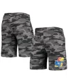 Concepts Sport Men's  Charcoal, Gray Kansas Jayhawks Camo Backup Terry Jam Lounge Shorts In Charcoal,gray