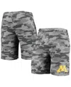 Concepts Sport Men's  Charcoal, Gray Minnesota Golden Gophers Camo Backup Terry Jam Lounge Shorts In Charcoal,gray