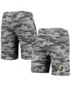 Concepts Sport Men's  Charcoal, Gray Purdue Boilermakers Camo Backup Terry Jam Lounge Shorts In Charcoal,gray