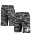 Concepts Sport Men's  Charcoal, Gray Texas A&m Aggies Camo Backup Terry Jam Lounge Shorts In Charcoal,gray