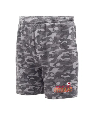 Concepts Sport Men's  Charcoal Kansas City Chiefs Biscayne Camo Shorts In Gray