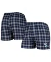 Concepts Sport Men's  Deep Sea Blue, Gray Seattle Kraken Ledger Flannel Boxers In Deep Sea Blue,gray