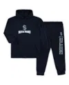 Concepts Sport Men's  Deep Sea Blue Seattle Kraken Big And Tall Pullover Hoodie And Joggers Sleep Set In Deep Sea Blue