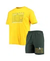Concepts Sport Men's  Green, Gold Oakland Athletics Meter T-shirt And Shorts Sleep Set In Green,gold