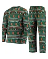 Concepts Sport Men's  Green Miami Hurricanes Ugly Sweater Knit Long Sleeve Top And Pant Set In Green
