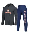 Concepts Sport Men's  Heather Navy And Heather Charcoal Houston Astros Meter Hoodie And Joggers Set In Heather Navy,heather Charcoal