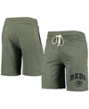 Concepts Sport Heathered Olive Cincinnati Reds Mainstream Tri-blend Shorts In Heathered Olive