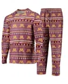 Concepts Sport Men's  Maroon Minnesota Golden Gophers Ugly Sweater Long Sleeve T-shirt And Pants Slee In Maroon