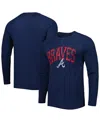 Concepts Sport Men's  Navy Atlanta Braves Inertia Raglan Long Sleeve Henley T-shirt In Navy