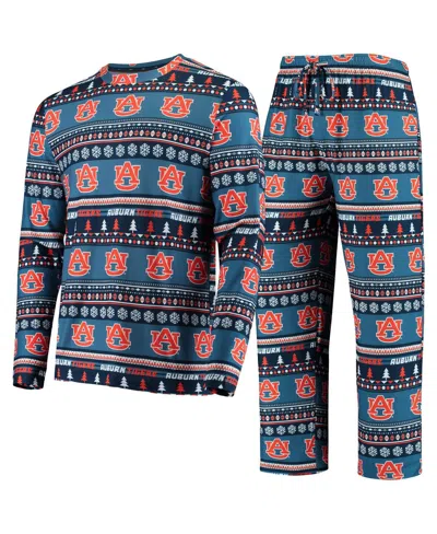 CONCEPTS SPORT MEN'S CONCEPTS SPORT NAVY AUBURN TIGERS UGLY SWEATER KNIT LONG SLEEVE TOP AND PANT SET
