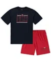 Concepts Sport Men's  Navy, Red Minnesota Twins Big And Tall T-shirt And Shorts Sleep Set In Navy,red