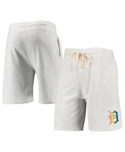 Concepts Sport Men's  Oatmeal Detroit Tigers Mainstream Logo Terry Tri-blend Shorts In Neutral