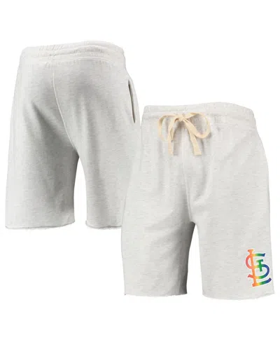 Concepts Sport Men's  Oatmeal St. Louis Cardinals Mainstream Logo Terry Tri-blend Shorts