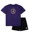 Concepts Sport Men's  Purple, Black Los Angeles Lakers Big And Tall T-shirt And Shorts Sleep Set In Purple,black