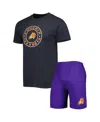 Concepts Sport Men's  Purple, Black Phoenix Suns T-shirt And Shorts Sleep Set In Purple,black