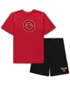 Concepts Sport Men's  Red, Black Chicago Bulls Big And Tall T-shirt And Shorts Sleep Set In Red,black