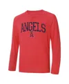 Concepts Sport Men's  Red Los Angeles Angels Inertia Raglan Long Sleeve Henley T-shirt In Red