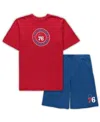 Concepts Sport Men's  Red, Royal Philadelphia 76ers Big And Tall T-shirt And Shorts Sleep Set In Red,royal
