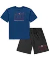 Concepts Sport Men's  Royal, Heathered Charcoal Chicago Cubs Big And Tall T-shirt And Shorts Sleep Se In Royal,heathered Charcoal