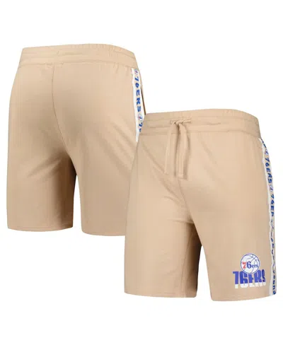Concepts Sport Men's  Tan Philadelphia 76ers Team Stripe Shorts In Neutral