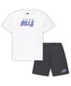 Concepts Sport Men's  White, Charcoal Buffalo Bills Big And Tall T-shirt And Shorts Set In White,charcoal