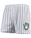 Concepts Sport Men's  White Milwaukee Brewers Vigor Boxer Shorts In White
