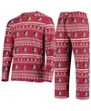 Concepts Sport Men's Garnet Florida State Seminoles Ugly Sweater Knit Long Sleeve Top And Pant Set In Garnet