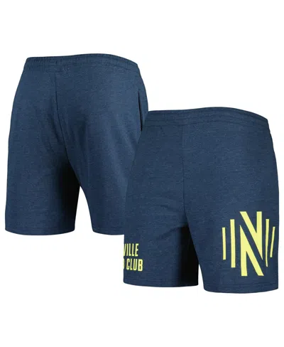 Concepts Sport Men's Heather Navy Nashville Sc Multi-logo Shorts In Blue