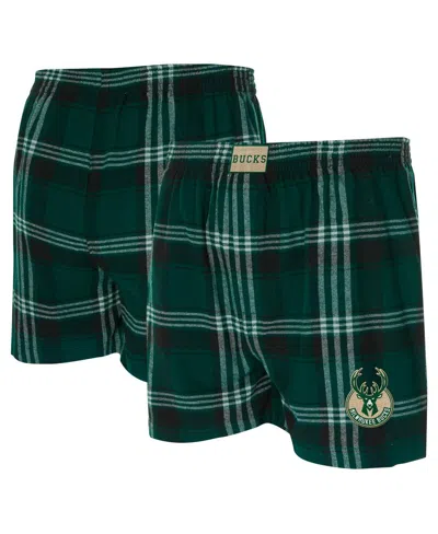 Concepts Sport Men's Hunter Green Milwaukee Bucks Region Flannel Boxer Short