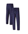 Concepts Sport Men's Navy Denver Broncos Record Allover Print Knit Pants In Blue